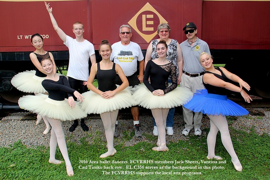 2016 Photo of area ballet dancers. FCVRRHS members Jack Sheets, Vanessa and Carl Timko are pictured in the back row.